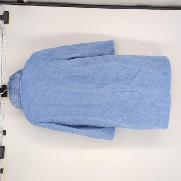 Kate Spade Wild Ones Faux Fur Trim Coat Icy Blue Coat Jacket Size 2 - Picture 2 of 12